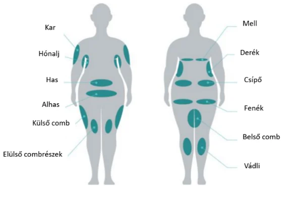 kezelhető testrészek